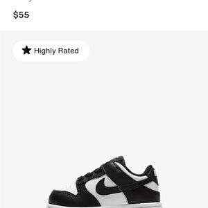 Nike Kids Black and White dunks, size 9c